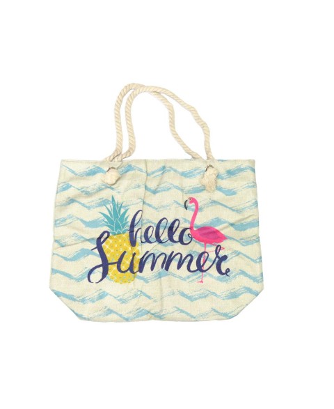 Flamingo-Pineapple beach bag