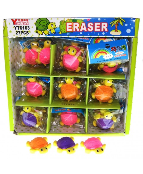Turtle erasers box of 27...