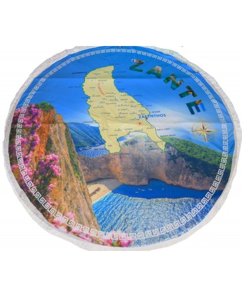 Towel round Zakynthos map