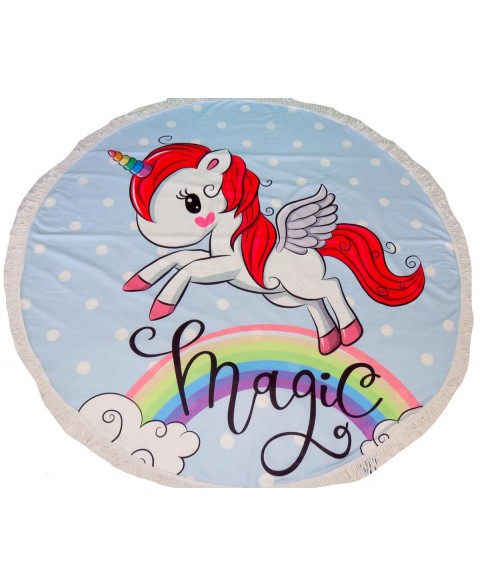 Round unicorn towel