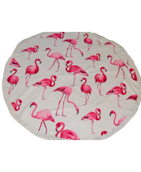 Round white towel with...