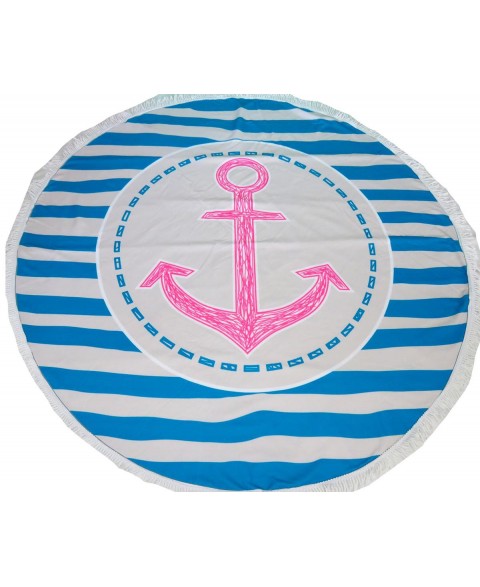 Towel round anchor stripes